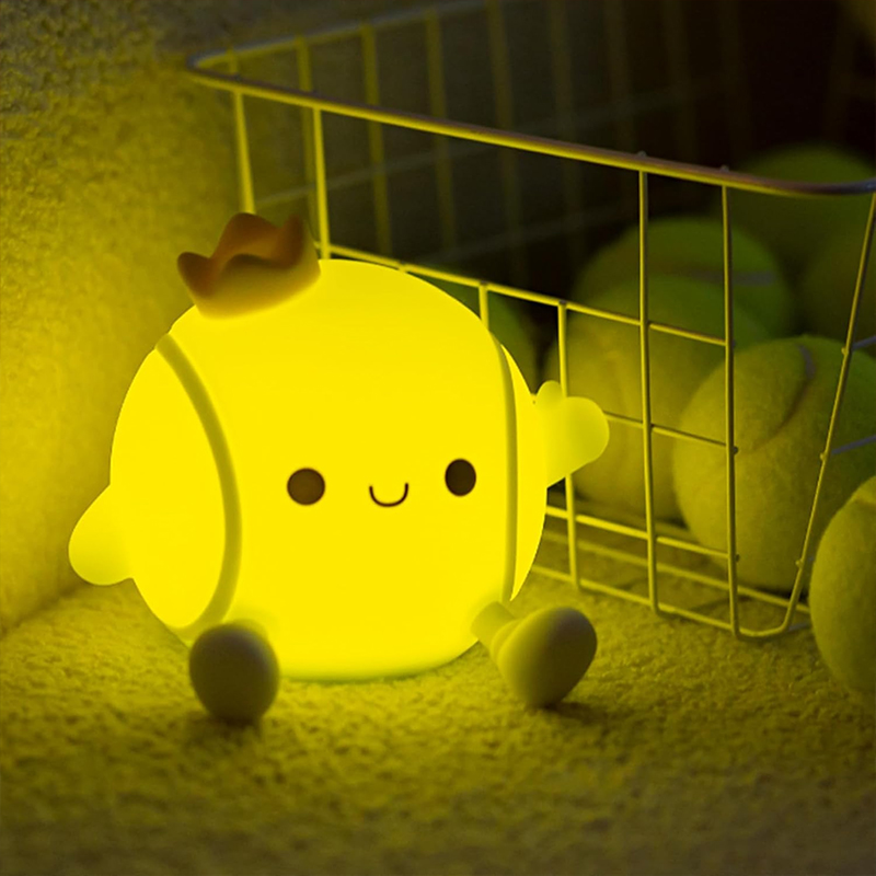 Floating Nightstand With Led Light - Cute Tennis Night Light Silicone Nursery