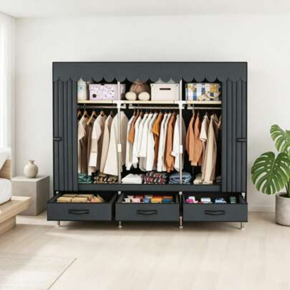 Wardrobe Closet Portable Fabric Cover - Portable Wardrobe Closet with 16mm Thick