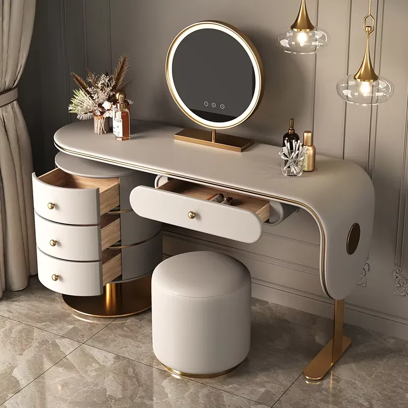 Dressing Table Vanity With Lighted Mirror - Custom High Quality Wooden Dressing Table
