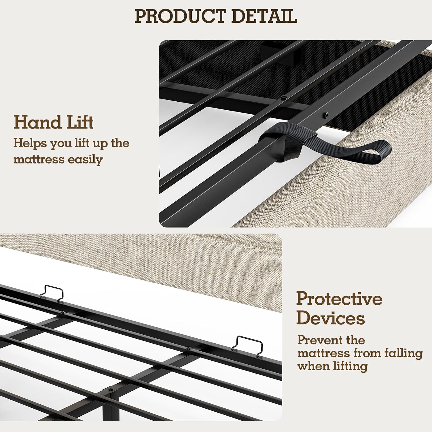 Gas Lift Storage Bed Hydraulic - Linen Upholstered King Bed Frame Hydraulic