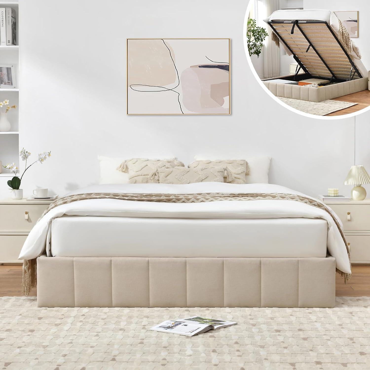 Gas Lift Storage Bed Hydraulic - Full Size Lift Up Storage Bed