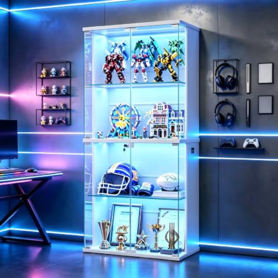 Storage - 66 Glass Display Cabinet for Collectibles,