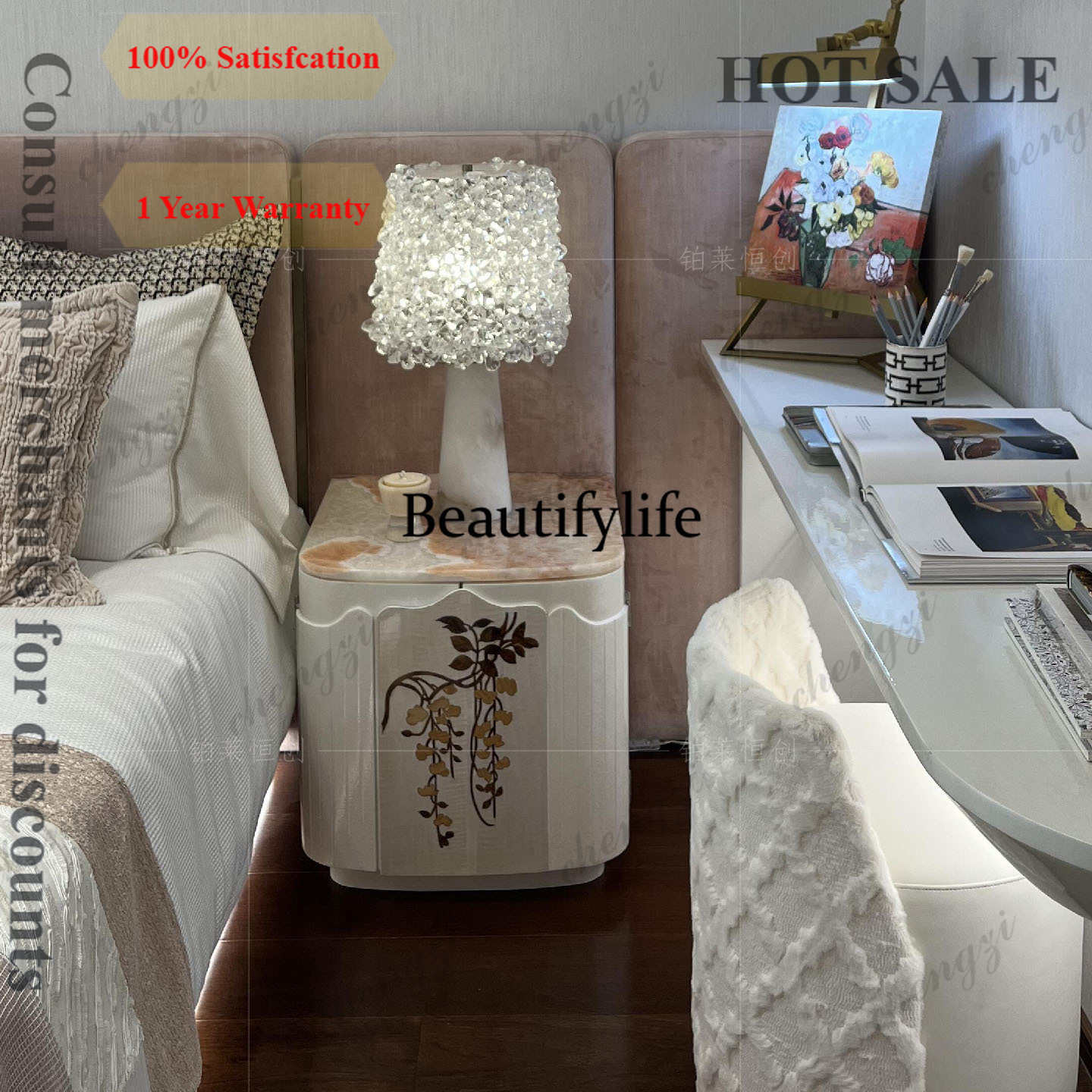 Tables - B567 Italian light luxury bedside table
