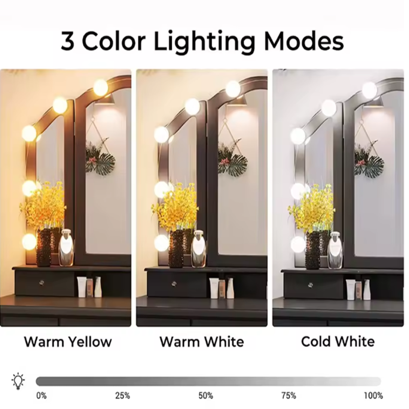 Dressing Table Vanity With Lighted Mirror - Detachable LED Vanity Mirror Bulbs Hollywood