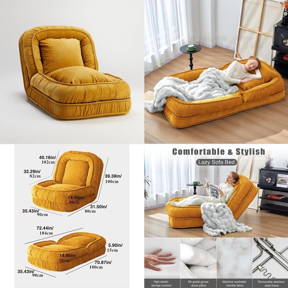 Sofas - Foldable Lazy Sofa Bed Floor Chair