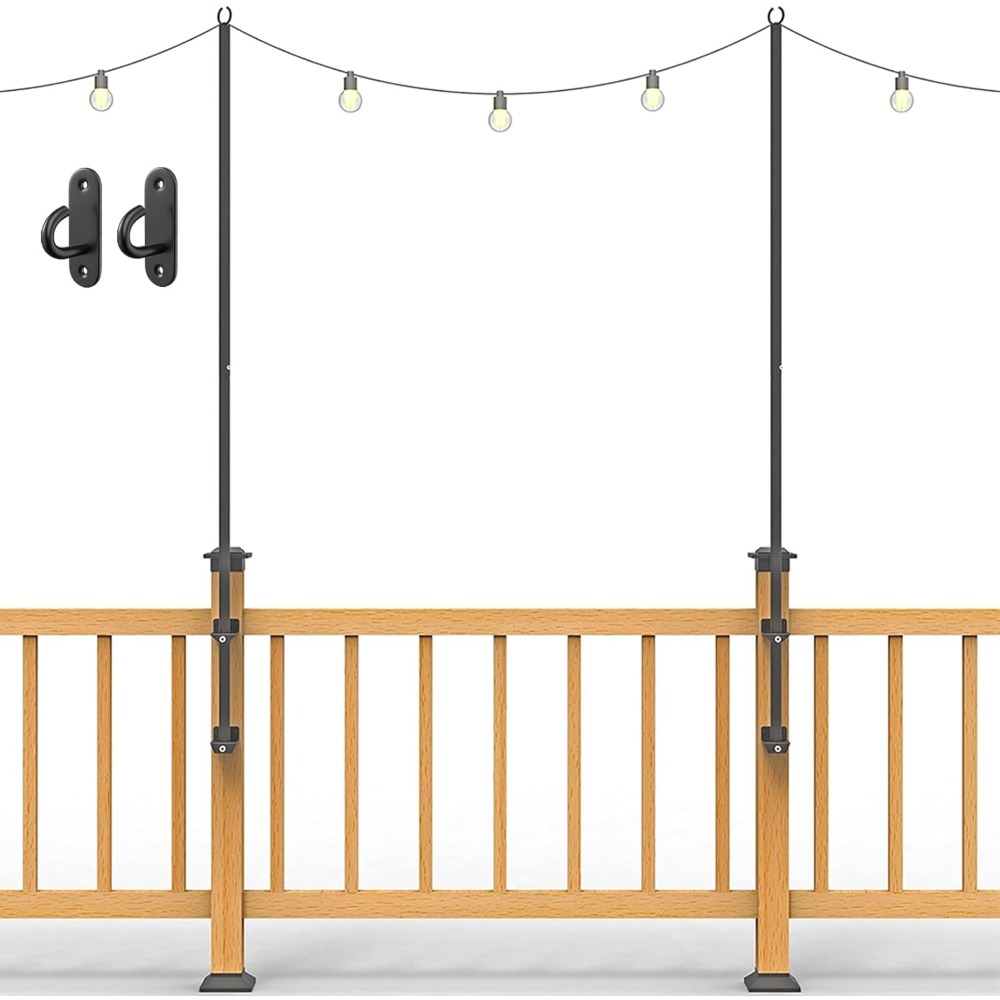 Outdoor Furniture - 2 pack string light poles -