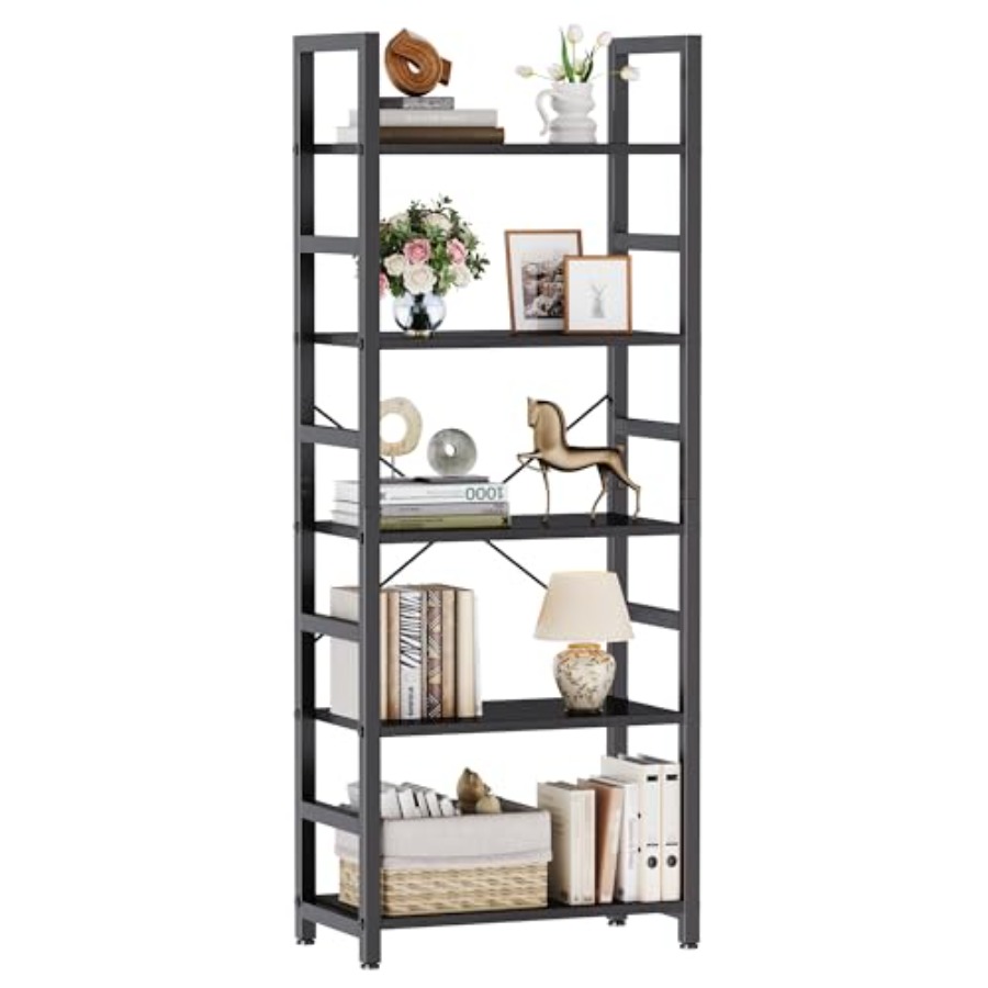 Storage - 5-Tier Bookshelf, Modern Tall Bookcase, Open