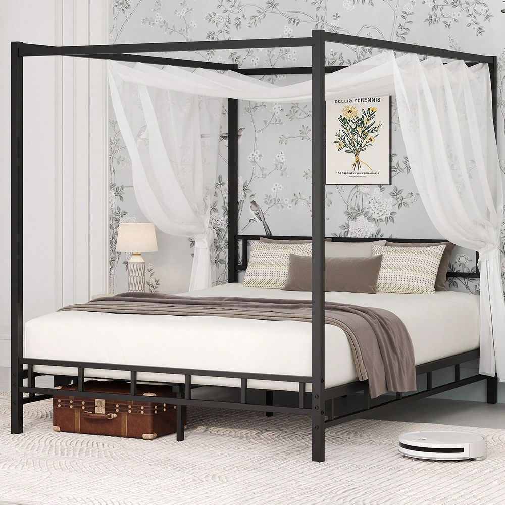 Canopy Bed Frame Metal Queen - Metal Canopy Bed Frame, Queen Bed
