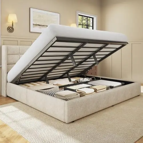Gas Lift Storage Bed Hydraulic - King Size Lift Up Storage Bed
