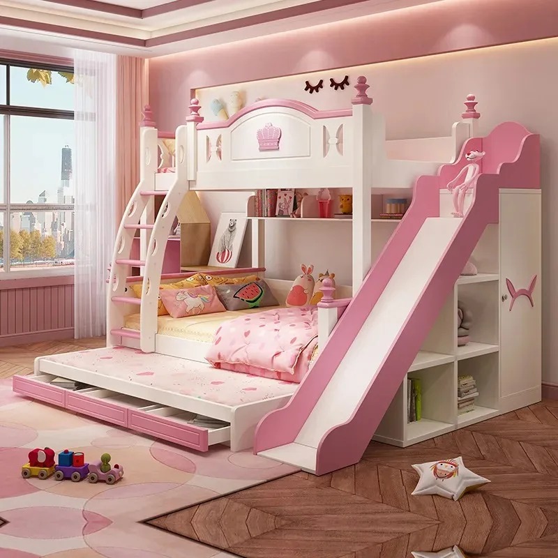 Bunk Bed With Stairs And Slide - Children Bedroom Furniture Children Bunk Bed