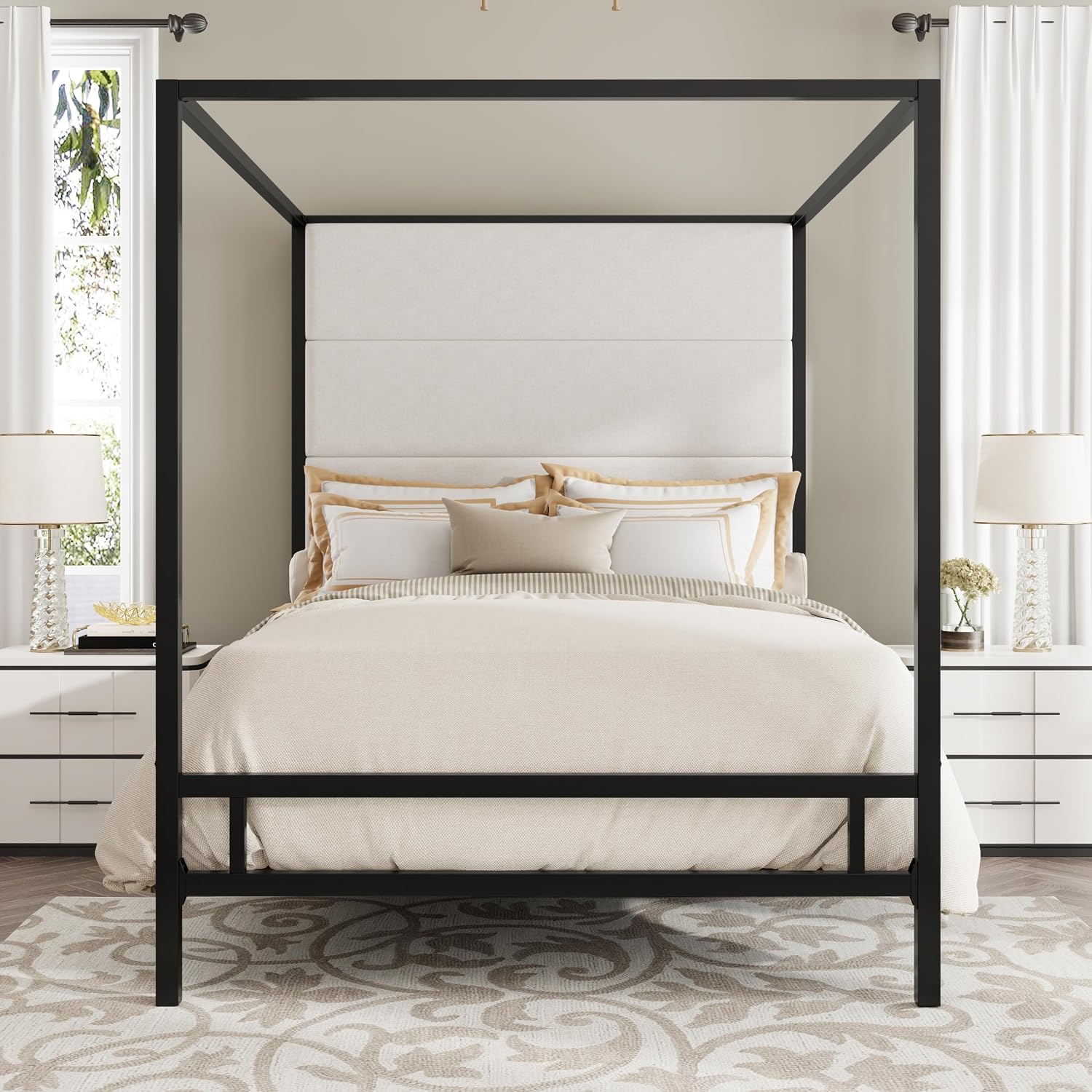 Canopy Bed Frame Metal Queen - Queen Canopy Bed Frame Metal 4-Poster