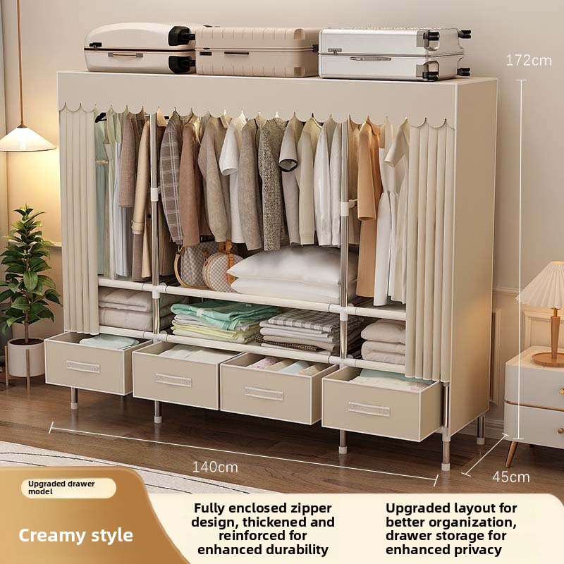 Wardrobe Closet Portable Fabric Cover - Portable Closet with Cover Foldable Covered