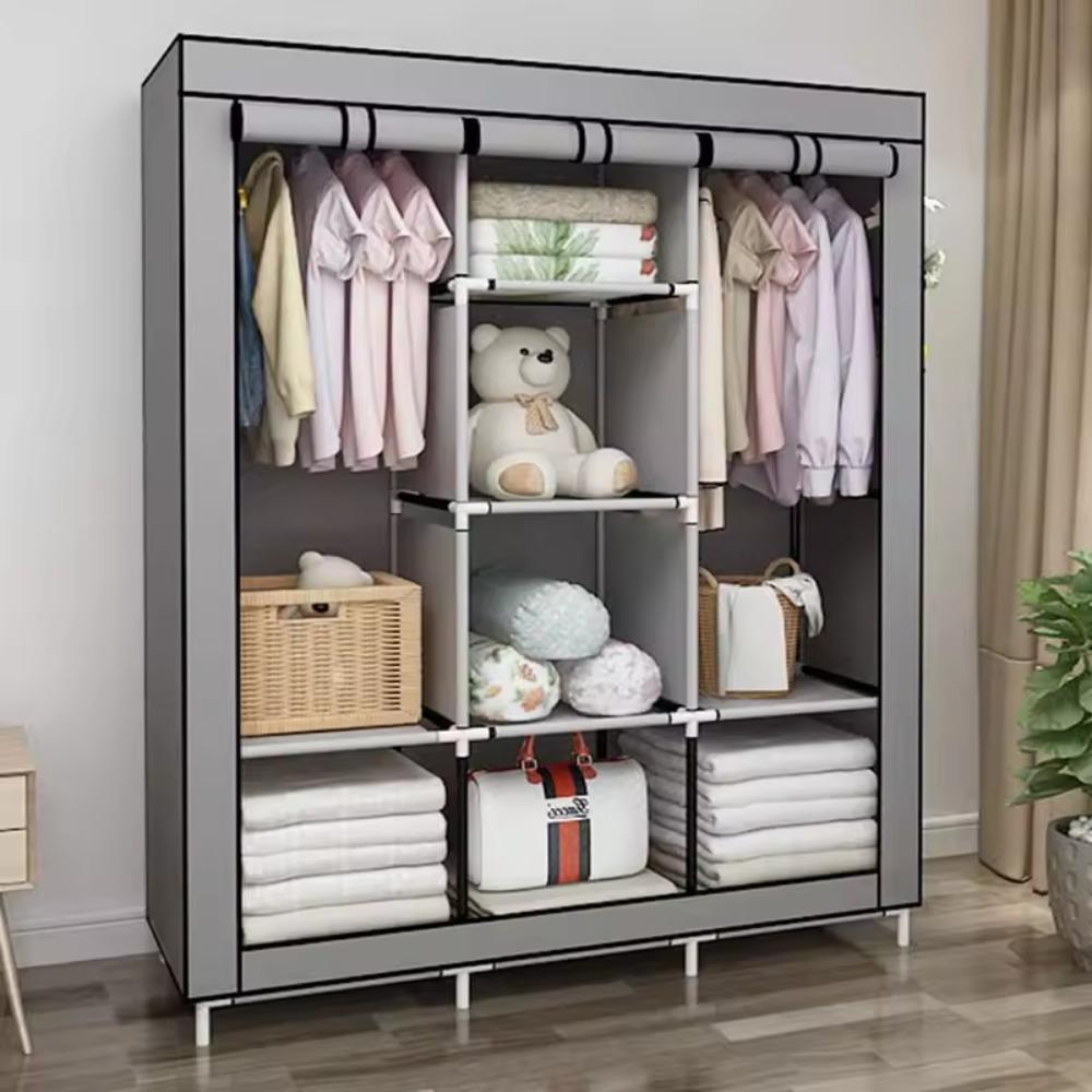 Wardrobe Closet Portable Fabric Cover - 64 Inch Portable Clothes Wardrobe Foldable