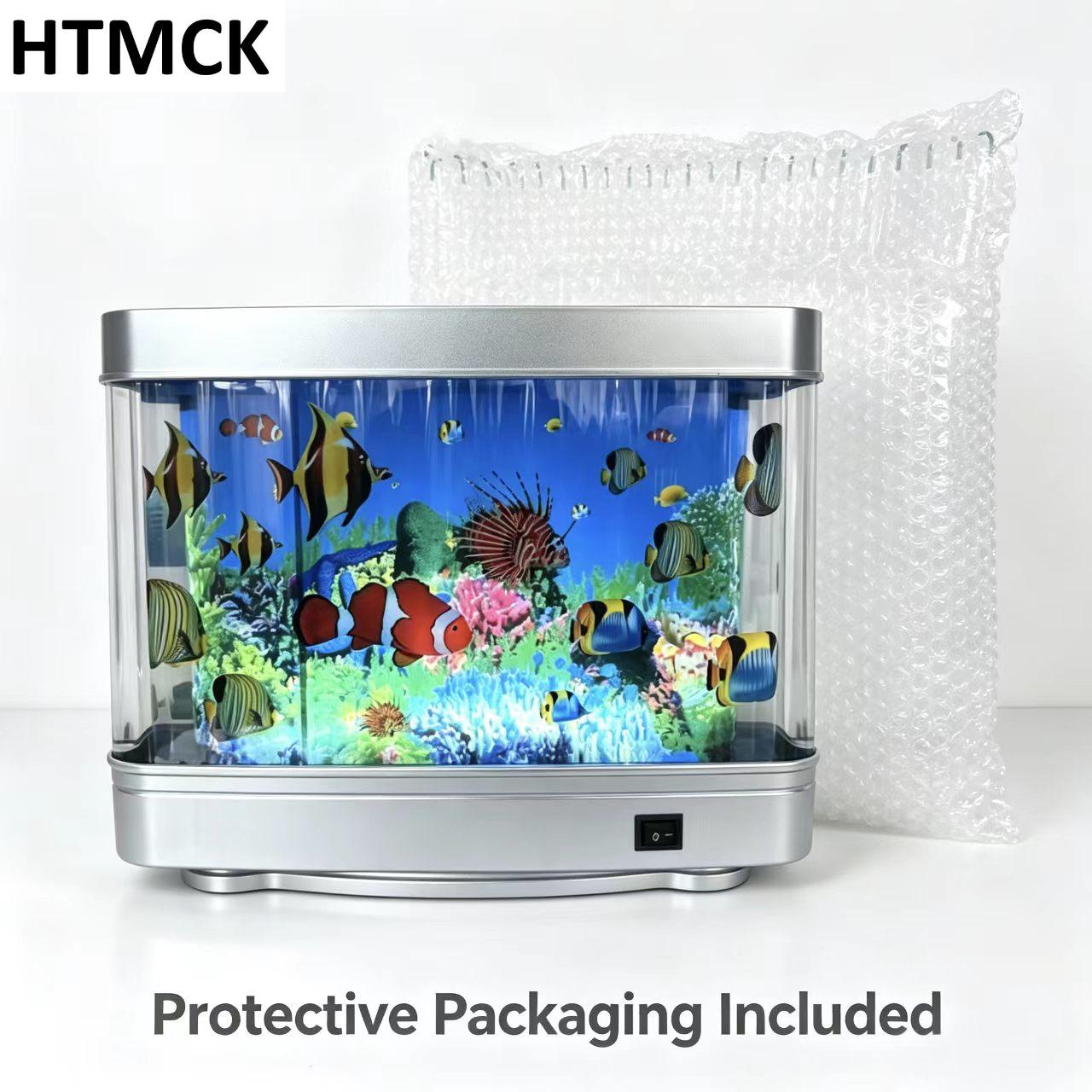 Floating Nightstand With Led Light - Tropical Fish Tank Lamps Artificial Aquarium
