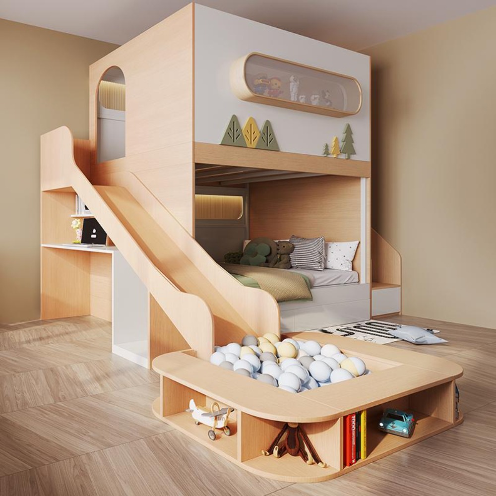 Bunk Bed With Stairs And Slide - Space Capsule Treehouse Bunk Bed with