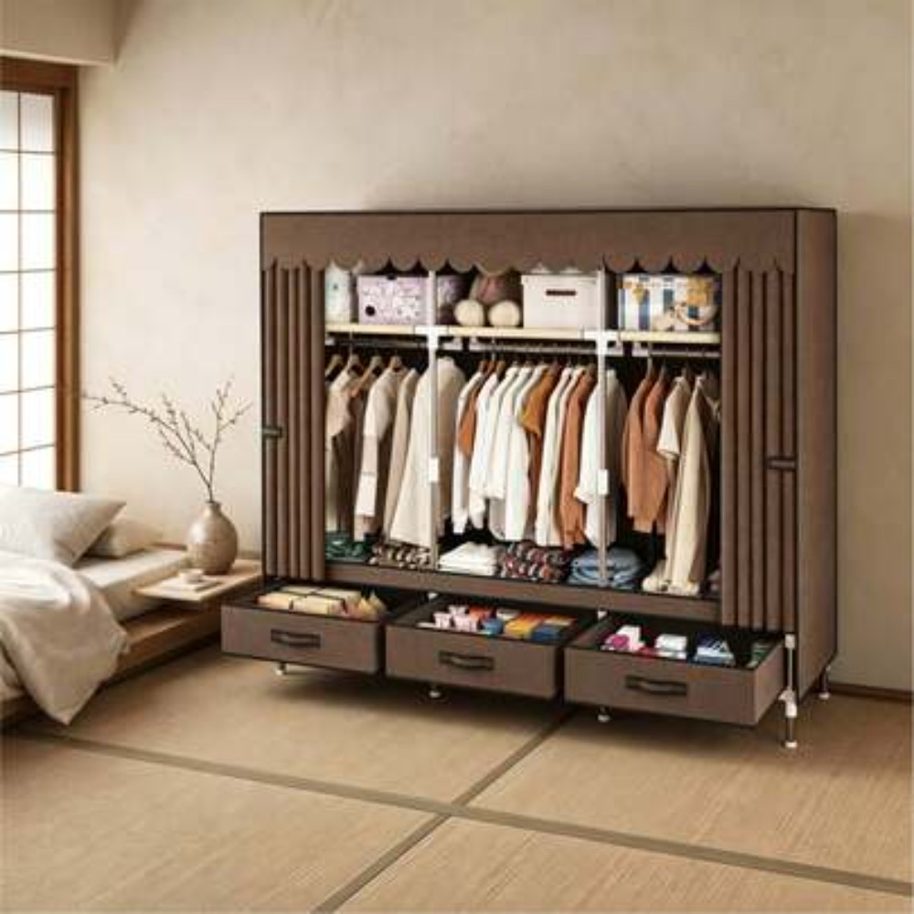 Wardrobe Closet Portable Fabric Cover - Portable Wardrobe Closet with 16mm Steel