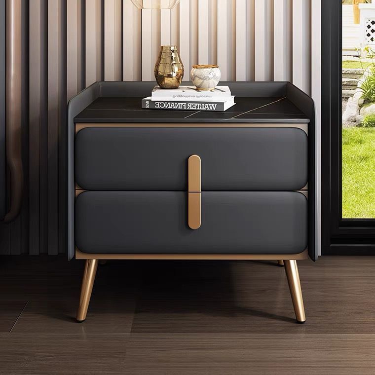 AOLIVIYA Cream Rock Slab Night - Solid Wood Nightstand 2 Drawers review and price