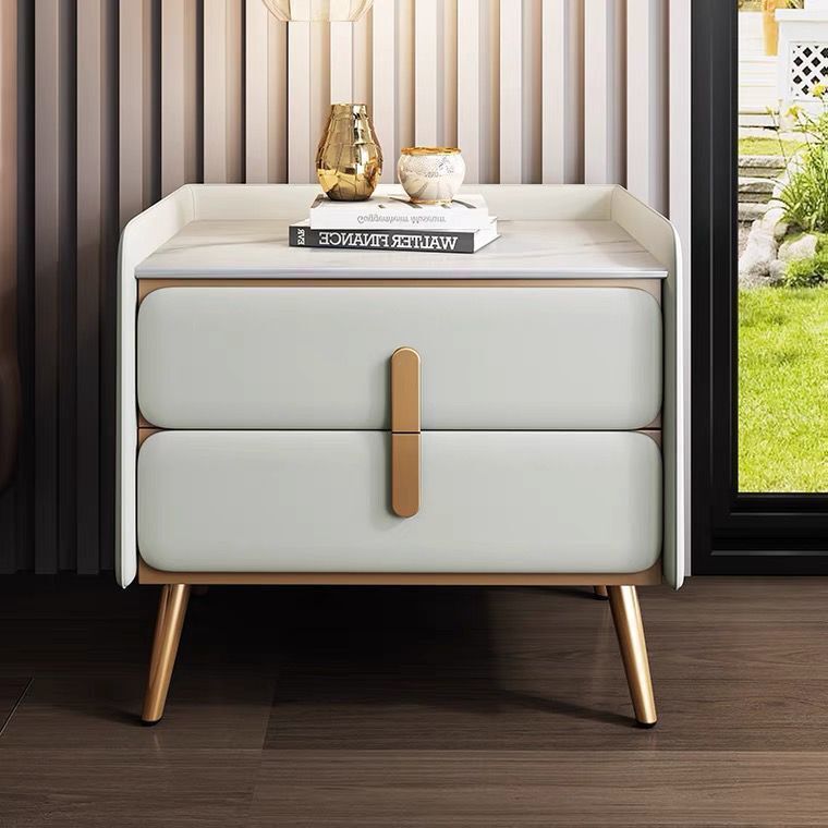 AOLIVIYA Cream Rock Slab Night - Solid Wood Nightstand 2 Drawers review and price
