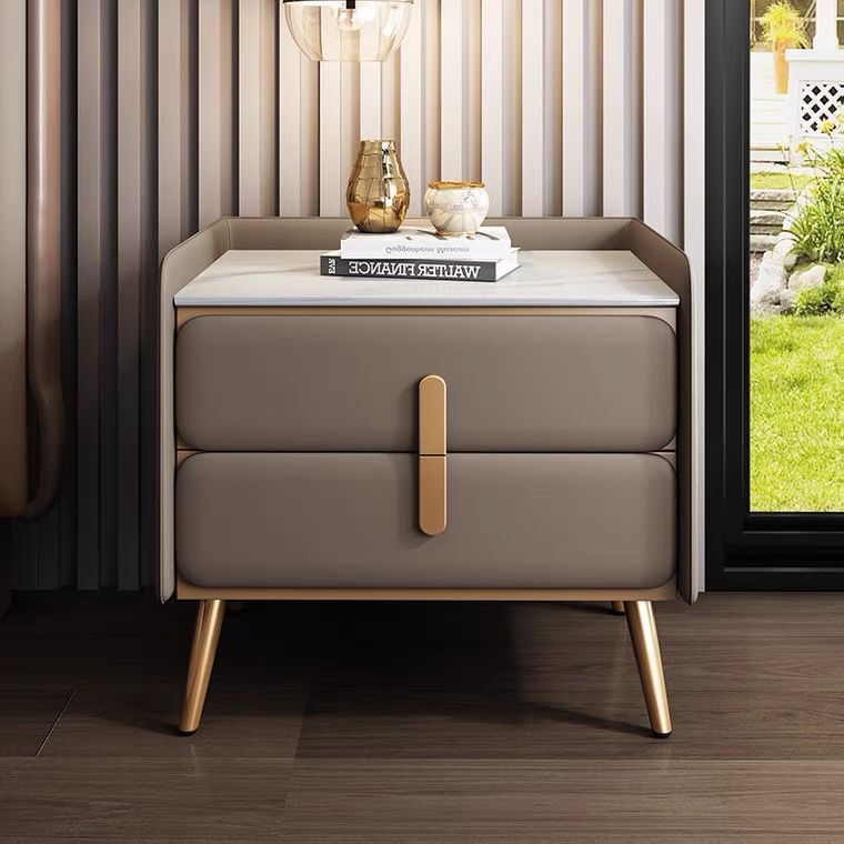AOLIVIYA Cream Rock Slab Night - Solid Wood Nightstand 2 Drawers review and price