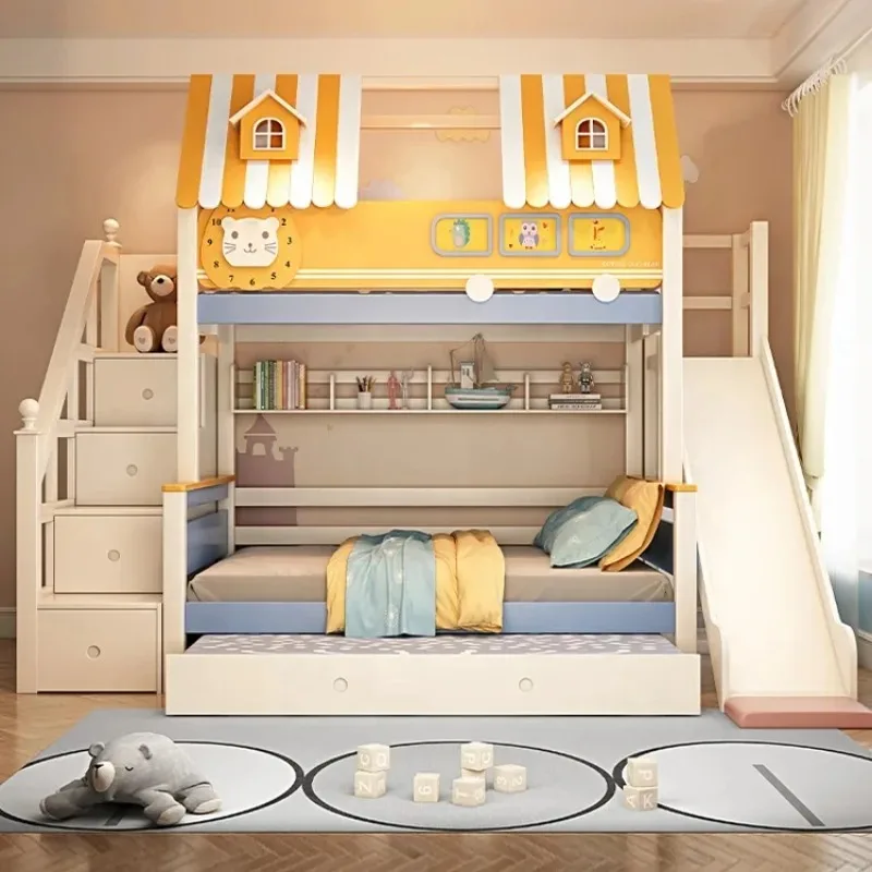 Furniture Wood Loft Kids room  - Bunk Bed With Stairs And Slide review and price