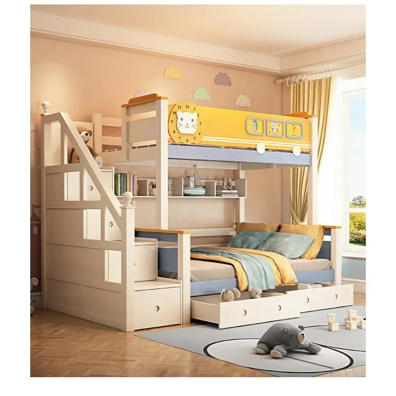 Furniture Wood Loft Kids room  - Bunk Bed With Stairs And Slide review and price