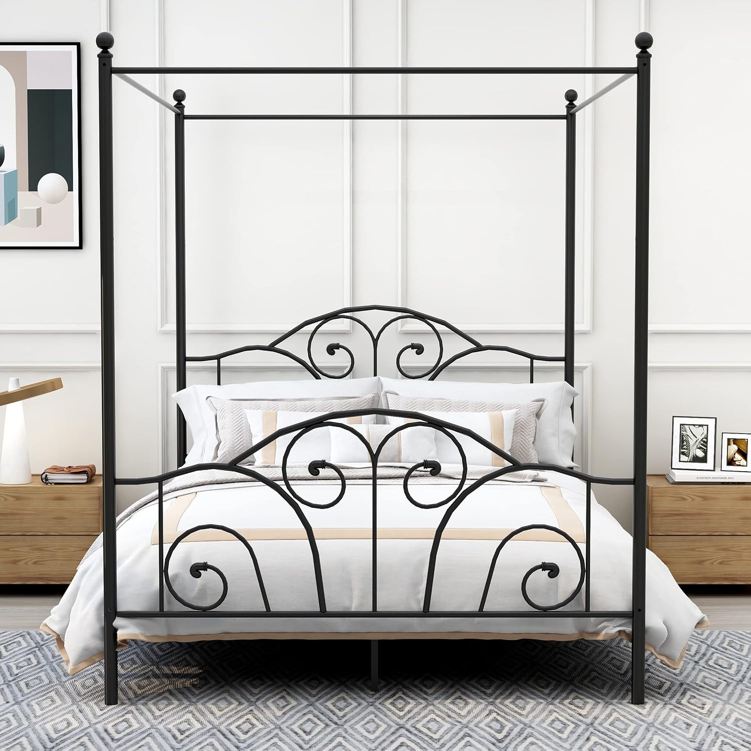 Queen Size Metal Canopy Bed Fr - Canopy Bed Frame Metal Queen review and price