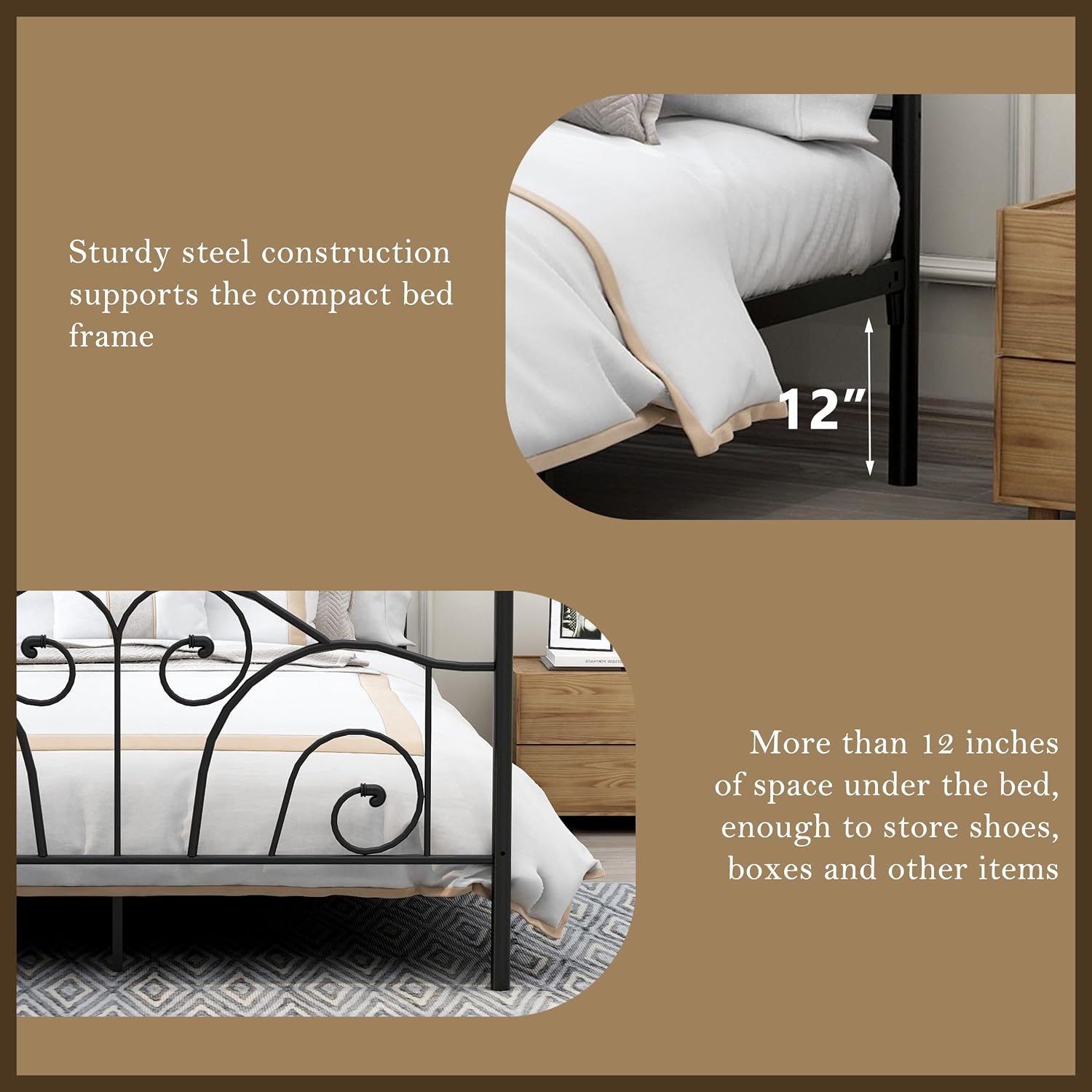 Queen Size Metal Canopy Bed Fr - Canopy Bed Frame Metal Queen review and price