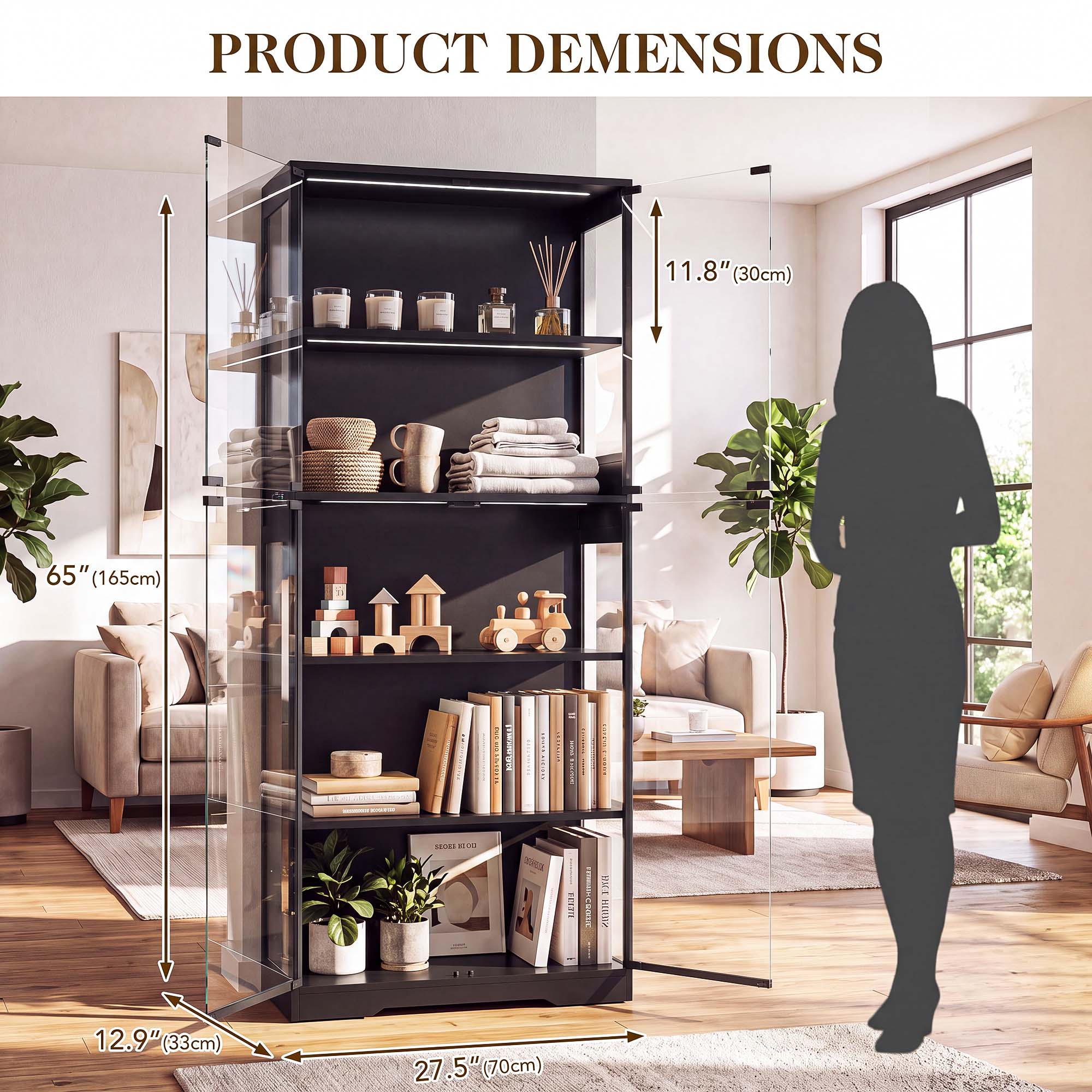 TCGBKAF 5‑Tier Display Cabinet - Storage review and price