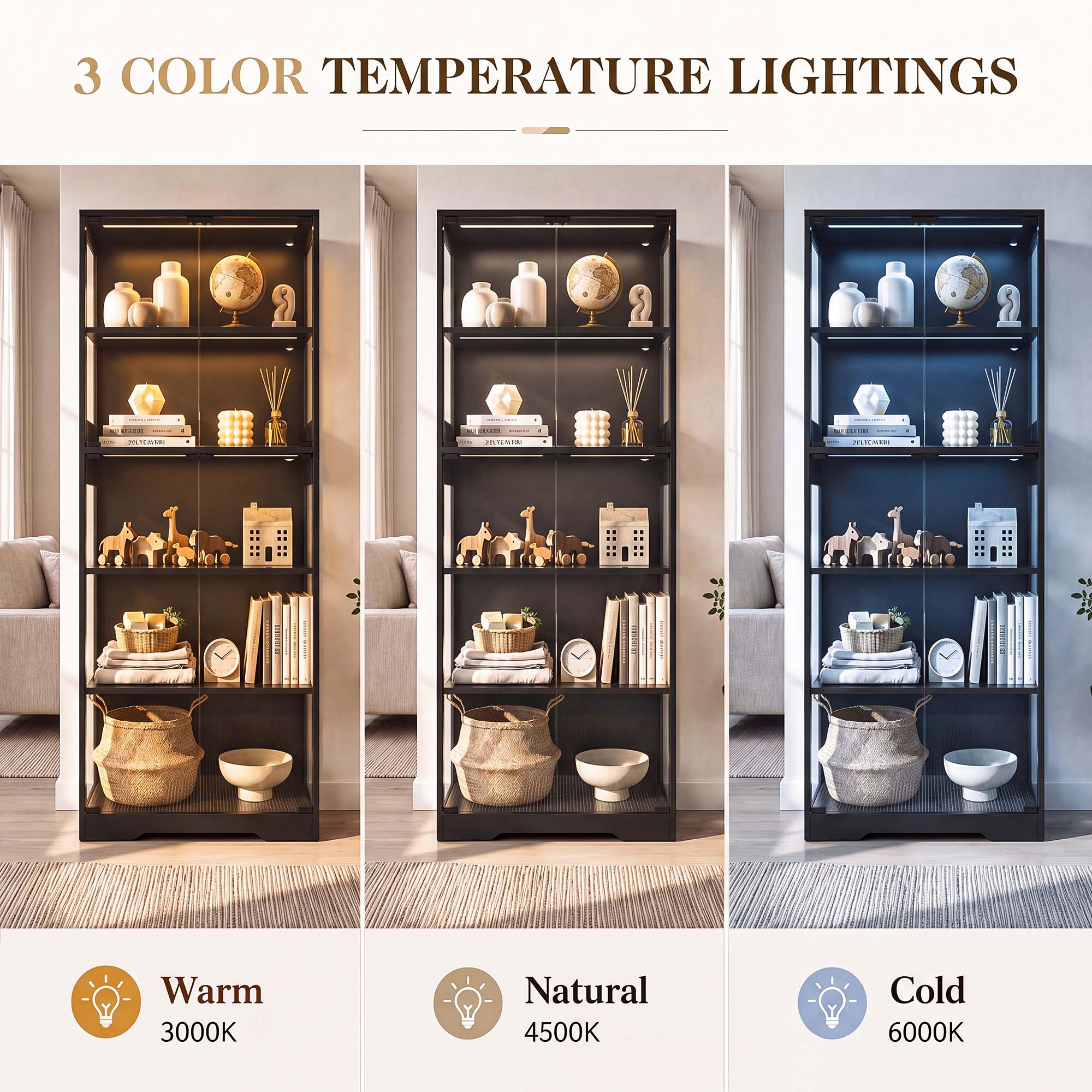 TCGBKAF 5‑Tier Display Cabinet - Storage review and price