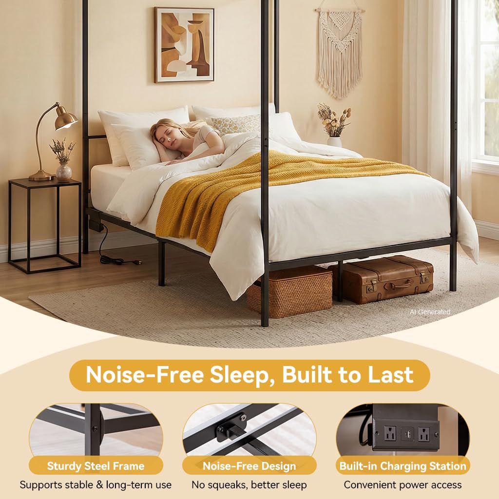 Canopy Bed Frame Queen Metal w - Canopy Bed Frame Metal Queen review and price