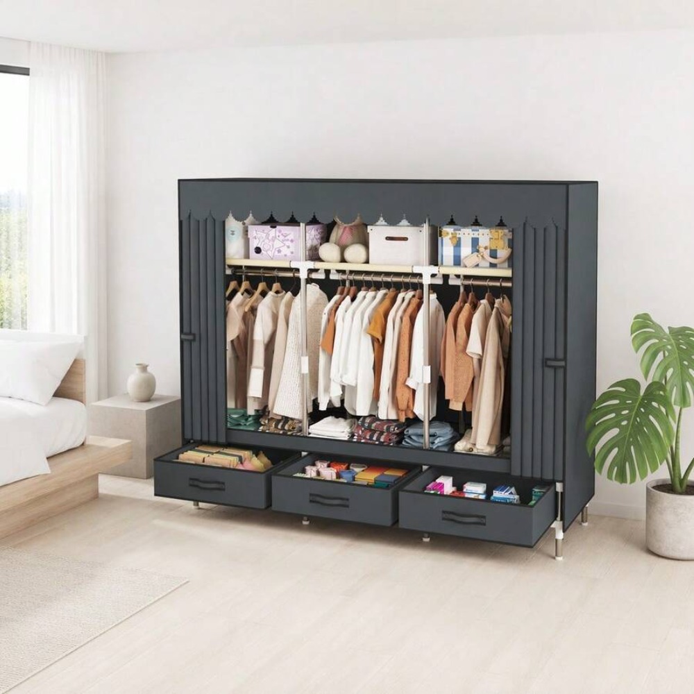 Portable Wardrobe Closet with  - Wardrobe Closet Portable Fabric Cover review and price