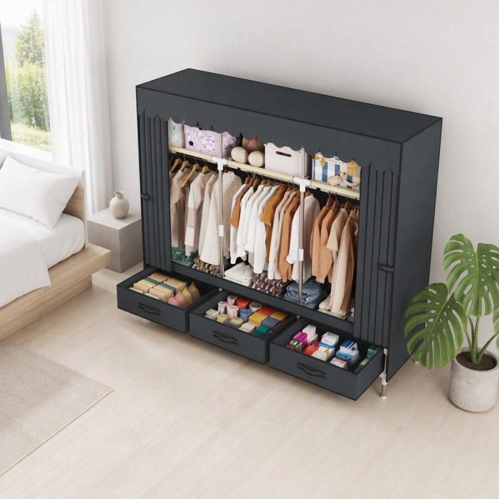 Portable Wardrobe Closet with  - Wardrobe Closet Portable Fabric Cover review and price