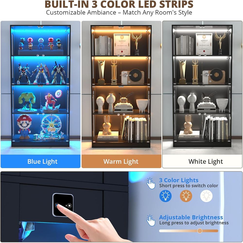 65 Glass Door Display Cabinet, - Storage review and price