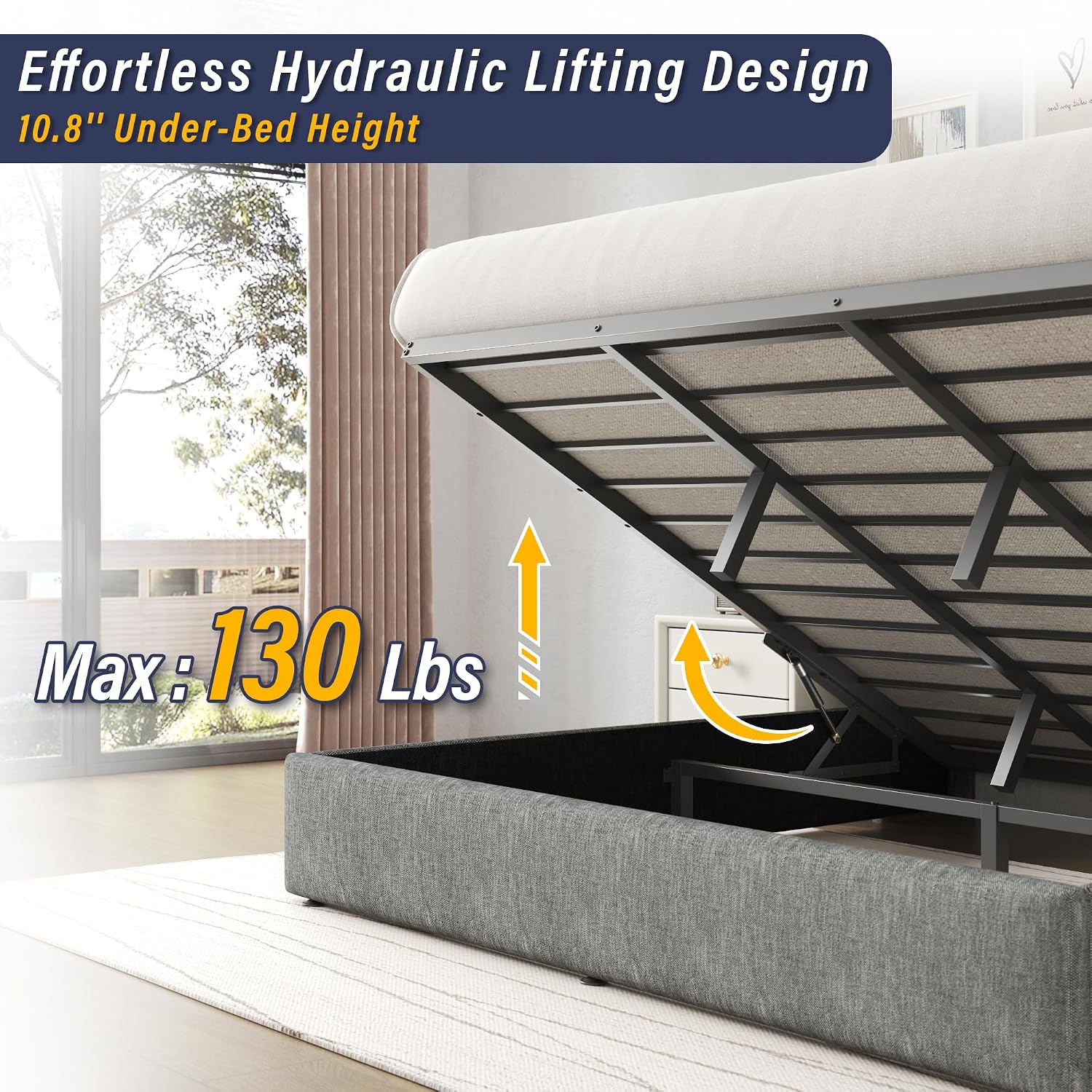 King Bed Frame Hydraulic Gas L - Gas Lift Storage Bed Hydraulic review and price