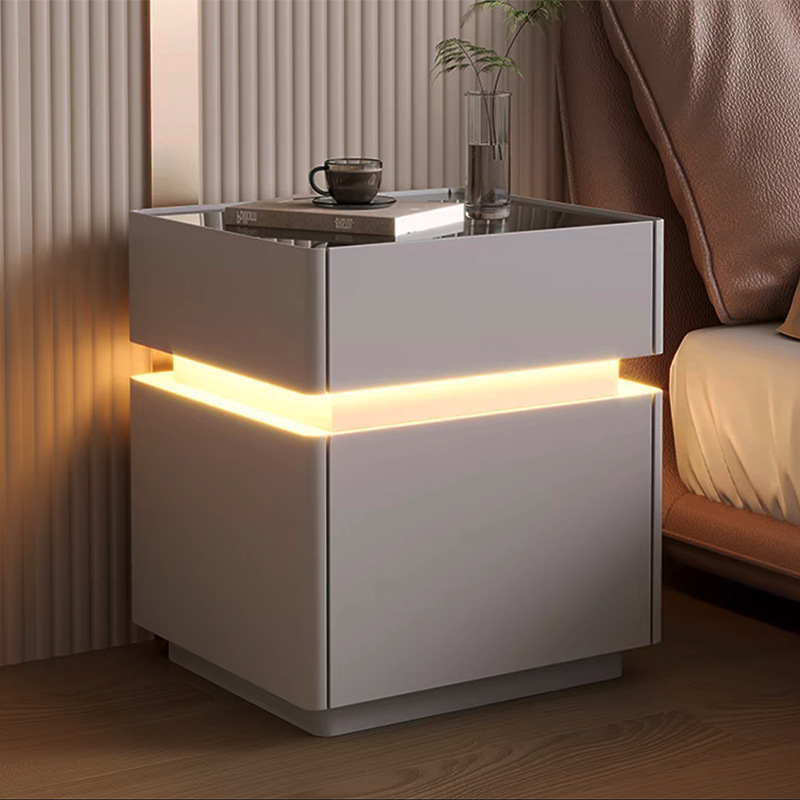 Intelligent Bedside Table with - Solid Wood Nightstand 2 Drawers review and price