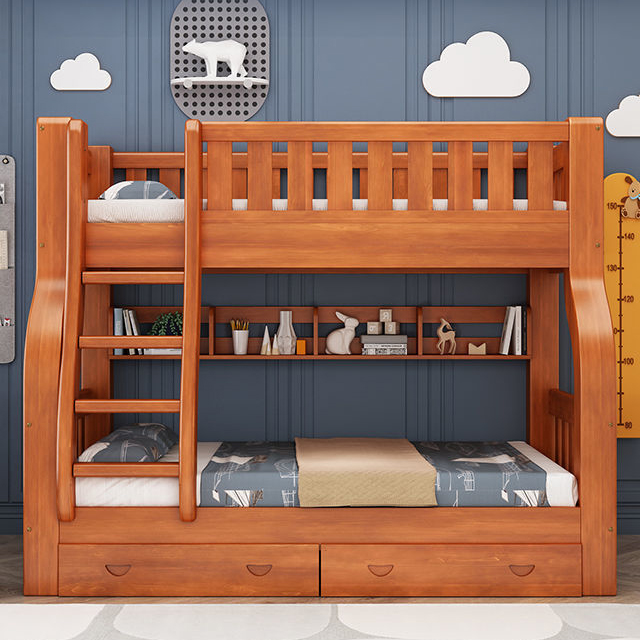 ko- Girls Adults Solid Wood Fr - Bunk Bed With Stairs And Slide review and price