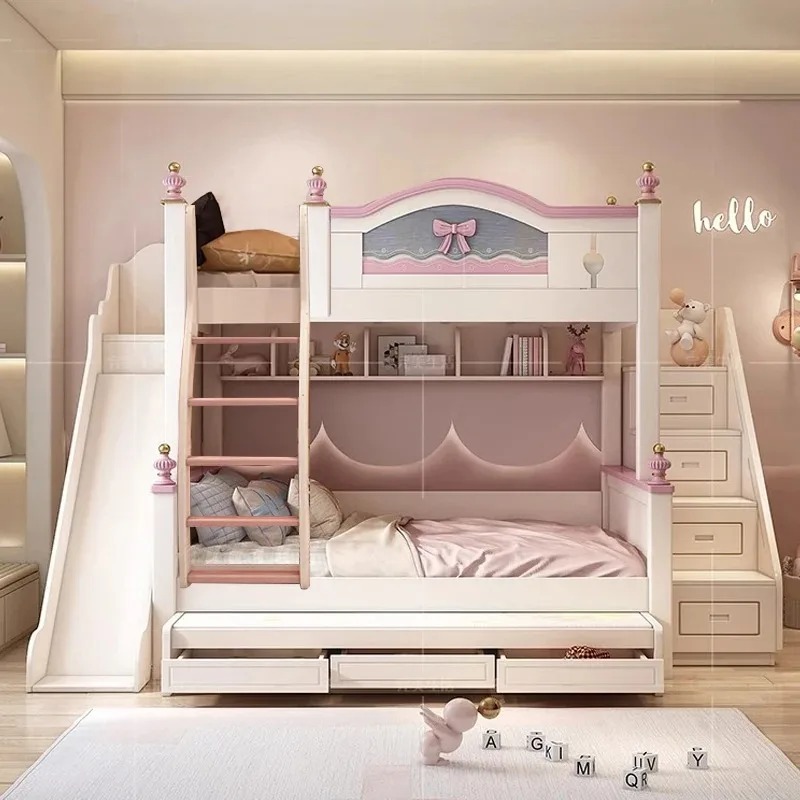 Cheap Customized Solid Wooden  - Bunk Bed With Stairs And Slide review and price