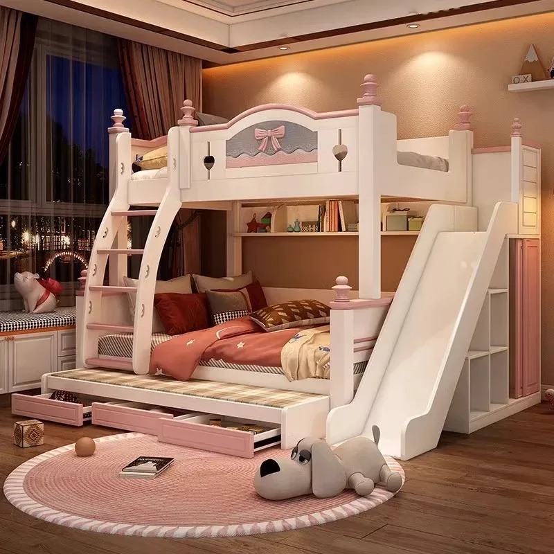 Cheap Customized Solid Wooden  - Bunk Bed With Stairs And Slide review and price