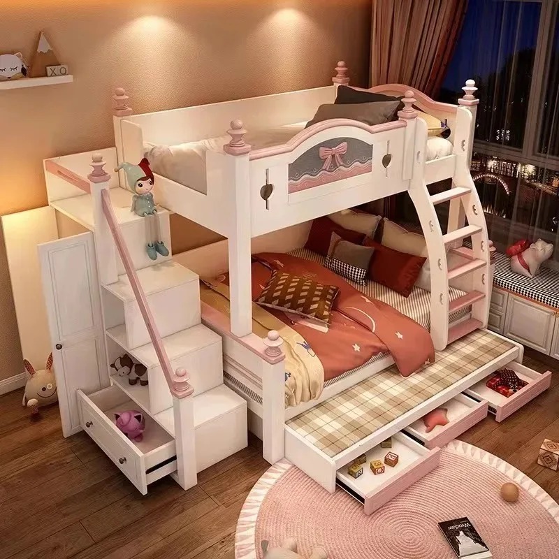 Cheap Customized Solid Wooden  - Bunk Bed With Stairs And Slide review and price