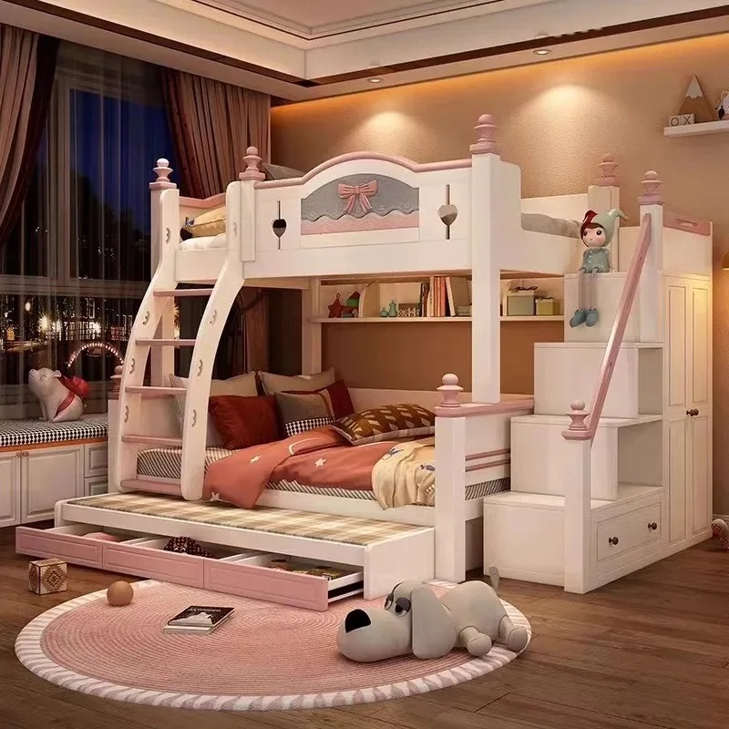 Cheap Customized Solid Wooden  - Bunk Bed With Stairs And Slide review and price