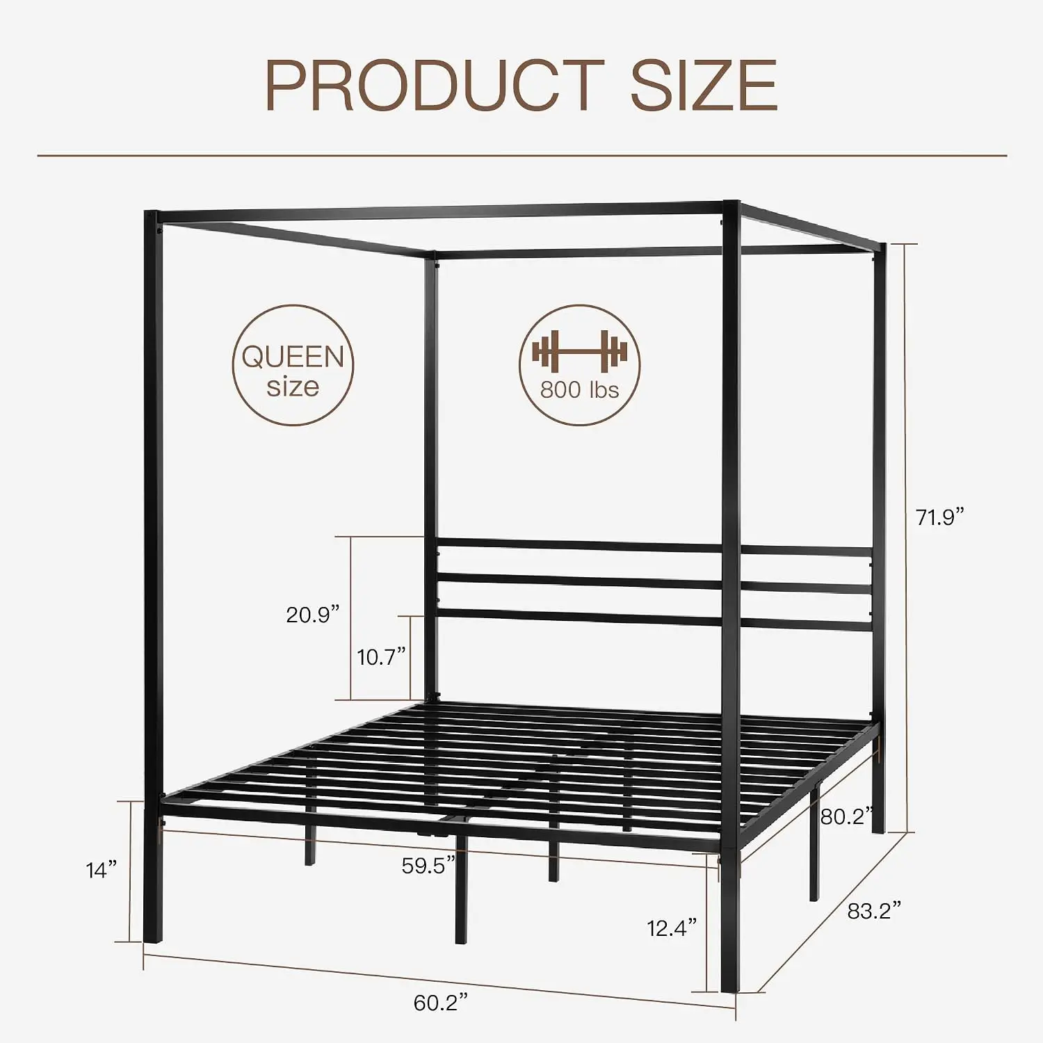 Queen Size Metal Canopy Bed Fr - Canopy Bed Frame Metal Queen review and price
