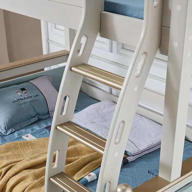 Modern Simple Solid Wood Multi - Bunk Bed With Stairs And Slide review and price