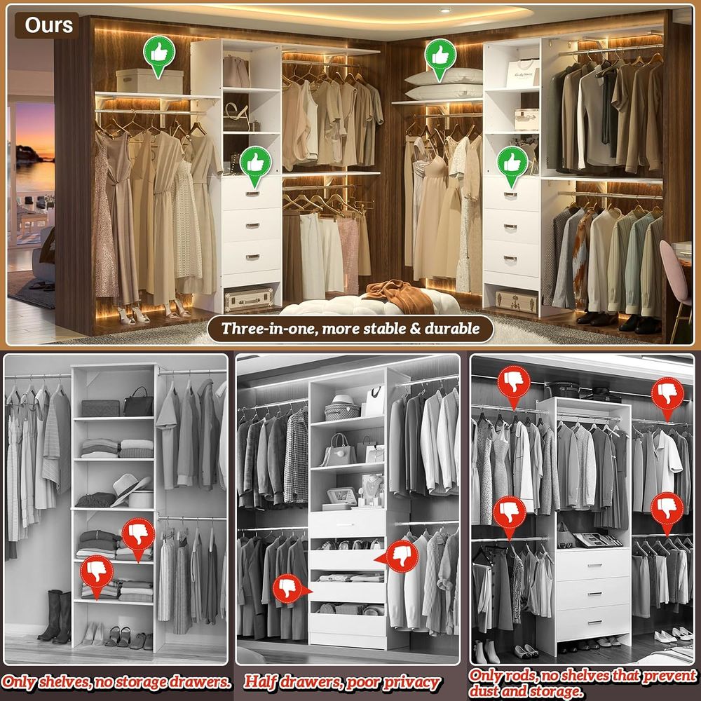 8T Closet System, 96'' Closet  - Bedroom Furniture review and price