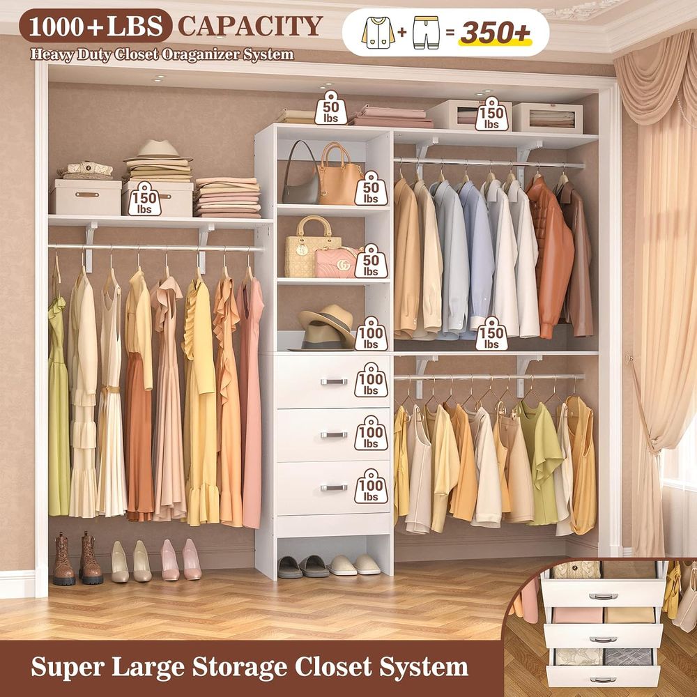 8T Closet System, 96'' Closet  - Bedroom Furniture review and price