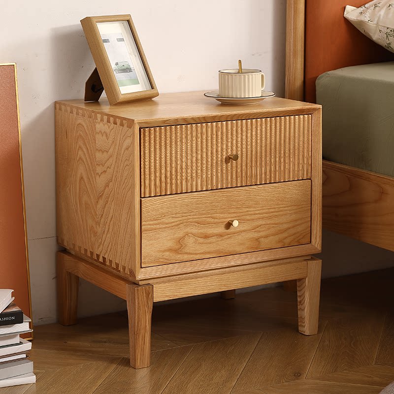 Retro Solid Wood Nightstands,F - Solid Wood Nightstand 2 Drawers review and price