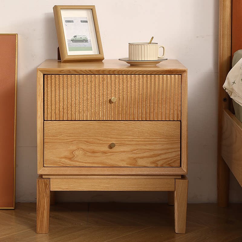 Retro Solid Wood Nightstands,F - Solid Wood Nightstand 2 Drawers review and price