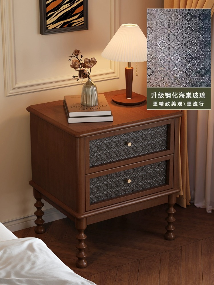 Vintage Nightstands Printed Gl - Solid Wood Nightstand 2 Drawers review and price