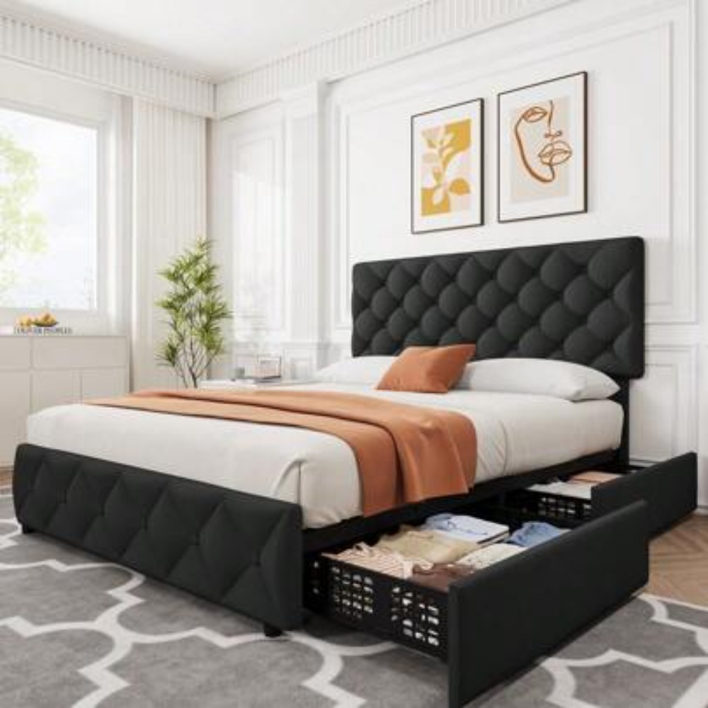 Full Queen King Size Bed Frame - King Size Bed Frame With Storage Drawers review and price