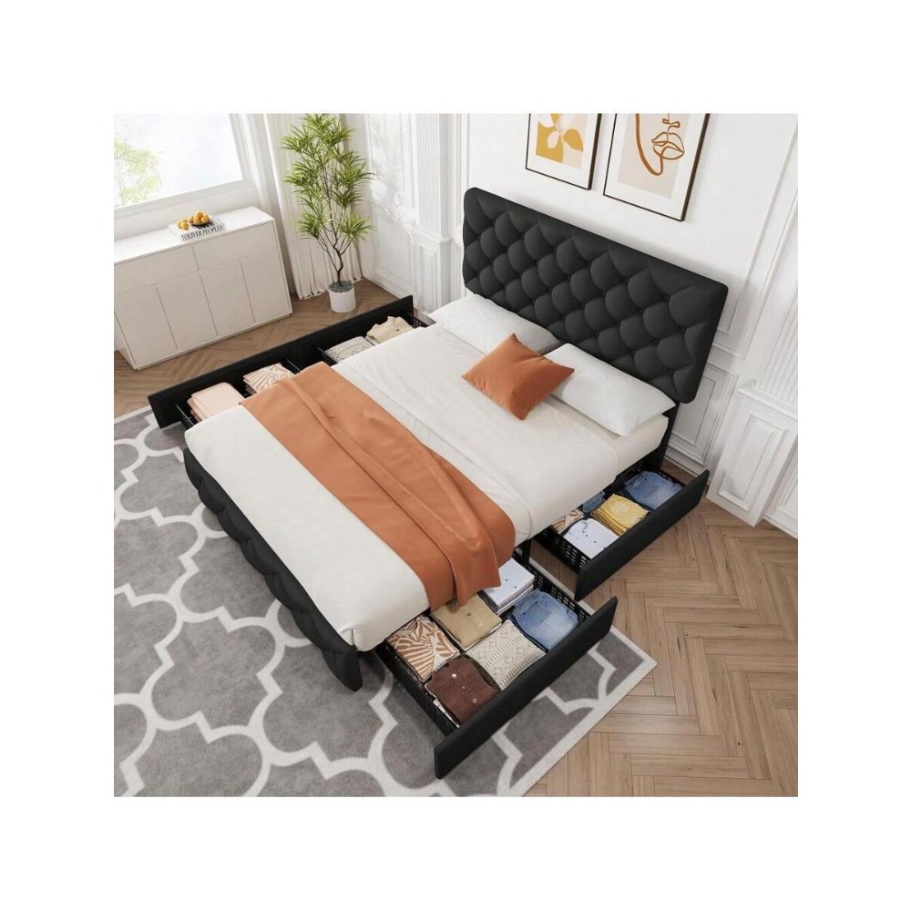 Full Queen King Size Bed Frame - King Size Bed Frame With Storage Drawers review and price