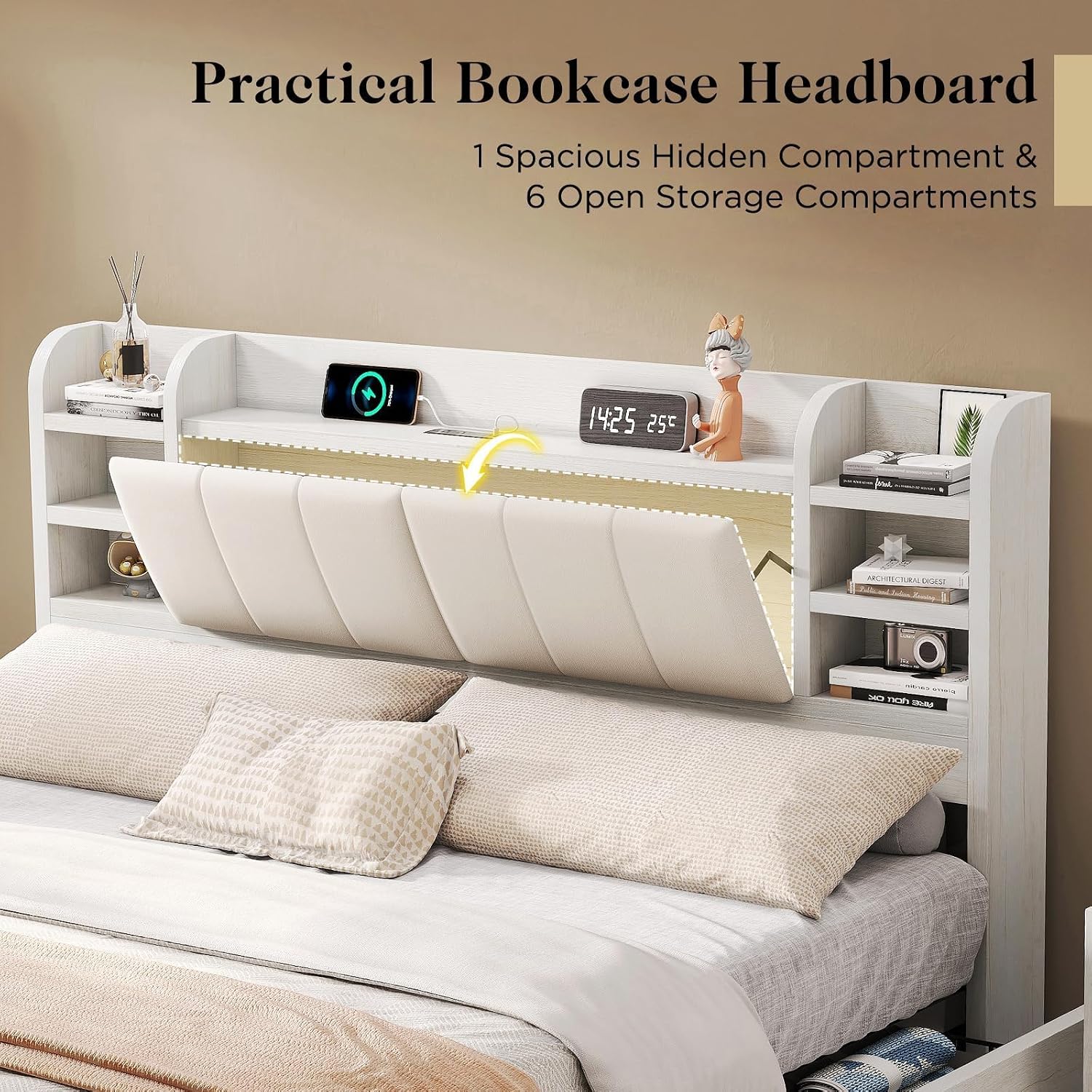 King Size Upholstered Platform - King Size Bed Frame With Storage Drawers review and price